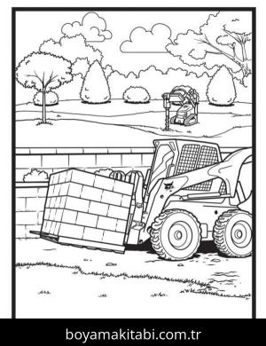 Traktör boyama sayfası – eğlenceli etkinlik, el becerilerini geliştirir