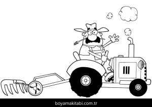 Traktör boyama sayfası – okul öncesi, evde etkinlik