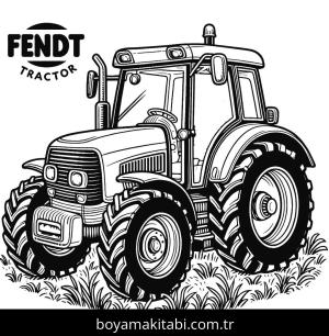 Traktör boyama sayfası,  coloring page, masalsı, şekilli, harika