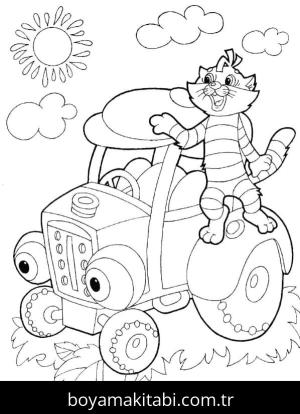 Traktör boyama sayfası – okul öncesi, evde etkinlik