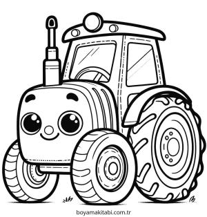 Traktör boyama sayfası – sanatsal çalışma, çocuklar için