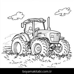 Traktör boyama sayfası – eğitici aktivite, yaratıcılık