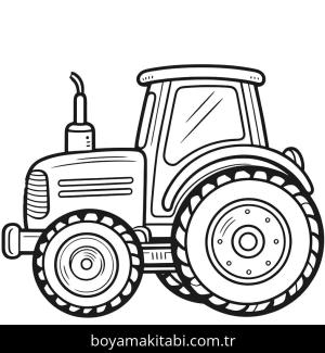 Traktör boyama sayfası,  coloring page, karikatür, çerçeveli, modern