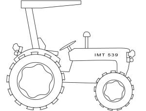 Traktör boyama sayfası,  coloring page, Basit Traktör, 