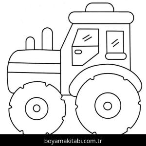 Traktör boyama sayfası – çocuklar için, çizgi film temalı