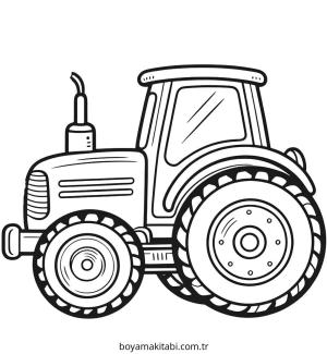 Traktör boyama sayfası – çocuklar için, çizgi film temalı