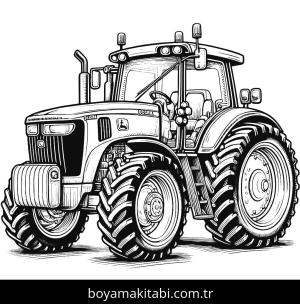 Traktör boyama sayfası,  coloring page, masalsı, masalsı, sevimli