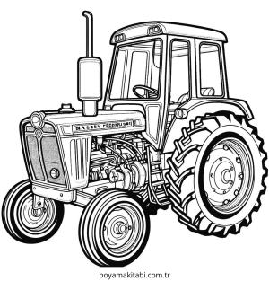 Traktör boyama sayfası – el becerilerini geliştirir, boyama çalışması