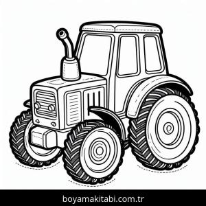 Traktör boyama sayfası – renkli çizimler, okul öncesi