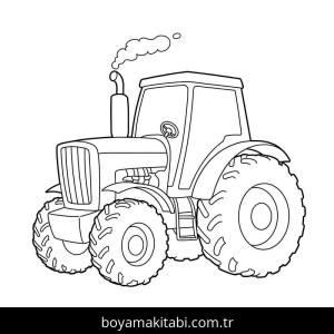 Traktör boyama sayfası – boyama çalışması, yaratıcılığı geliştirir