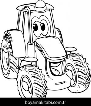 Traktör boyama sayfası – sanatsal çalışma, çocuklar için