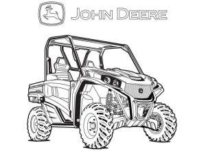 Traktör boyama sayfası,  coloring page, John Deere 4, 