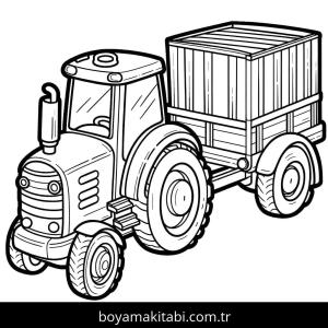 Traktör boyama sayfası – çocuk aktivitesi, PDF indir