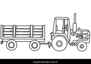 Traktör boyama sayfası – kolay boyama, eğitici aktivite