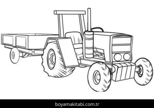 Traktör boyama sayfası – evde etkinlik, ücretsiz yazdır