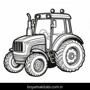 Traktör boyama sayfası – el becerilerini geliştirir, boyama çalışması