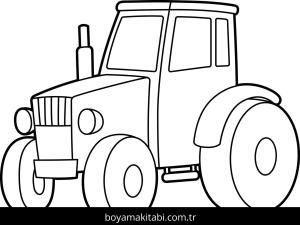Traktör boyama sayfası – sevimli karakter, sanatsal çalışma