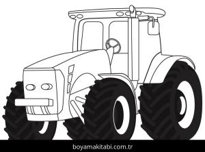Traktör boyama sayfası – kolay boyama, eğitici aktivite