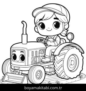 Traktör boyama sayfası,  coloring page, harika, masalsı, benzersiz