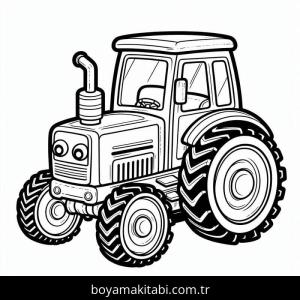 Traktör boyama sayfası – çocuk aktivitesi, PDF indir