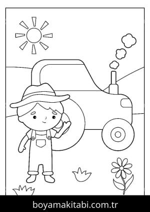 Traktör boyama sayfası – yaratıcılığı geliştirir, keyifli zaman