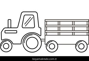 Traktör boyama sayfası – eğlenceli etkinlik, el becerilerini geliştirir