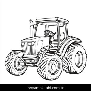 Traktör boyama sayfası – basit çizim, kolay boyama