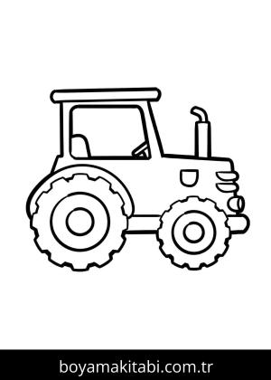 Traktör boyama sayfası – çocuklar için, çizgi film temalı