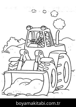 Traktör boyama sayfası – boyama çalışması, yaratıcılığı geliştirir