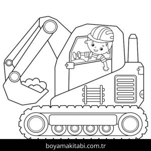 Traktör boyama sayfası – sanatsal çalışma, çocuklar için