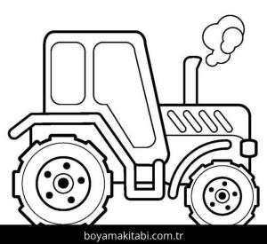 Traktör boyama sayfası – PDF indir, sevimli karakter