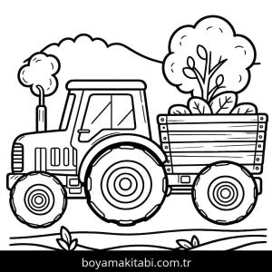 Traktör boyama sayfası – yaratıcılığı geliştirir, keyifli zaman