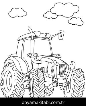 Traktör boyama sayfası – renkli çizimler, okul öncesi