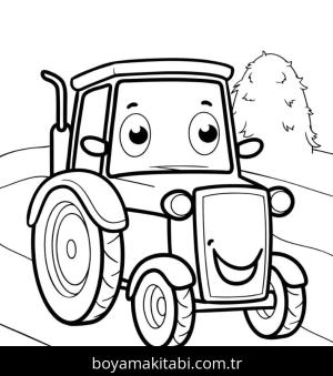 Traktör boyama sayfası – boyama etkinliği, çocuk aktivitesi
