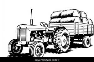 Traktör boyama sayfası – boyama çalışması, yaratıcılığı geliştirir