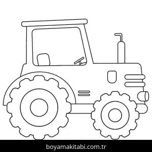 Traktör boyama sayfası – PDF indir, sevimli karakter