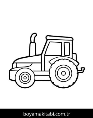 Traktör boyama sayfası – basit çizim, kolay boyama