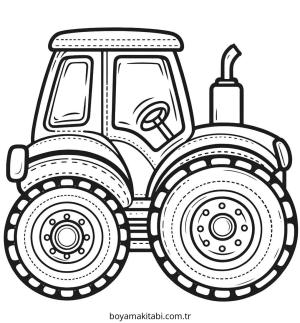 Traktör boyama sayfası – kolay boyama, eğitici aktivite