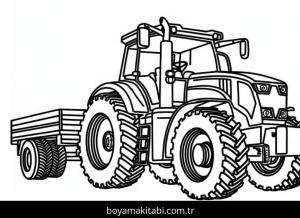 Traktör boyama sayfası – renkli çizimler, okul öncesi