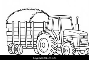 Traktör boyama sayfası – okul öncesi, evde etkinlik