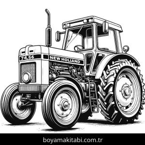 Traktör boyama sayfası,  coloring page, eğlenceli, şirin, harika