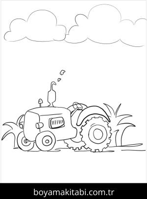 Traktör boyama sayfası – yaratıcılık, eğlenceli etkinlik