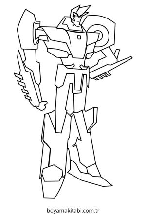 Transformers boyama sayfası – sevimli karakter, sanatsal çalışma