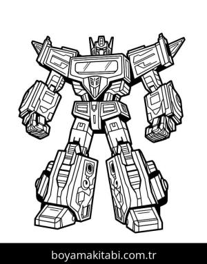 Transformers boyama sayfası – basit çizim, kolay boyama