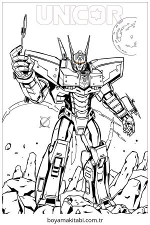 Transformers boyama sayfası – renkli çizimler, okul öncesi