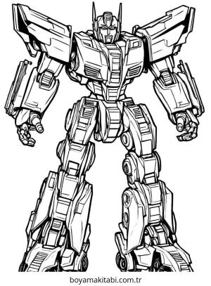 Transformers boyama sayfası – sevimli karakter, sanatsal çalışma