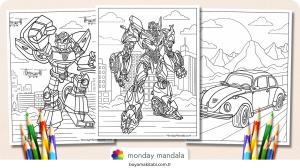 Transformers boyama sayfası – okul öncesi, evde etkinlik