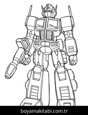 Transformers boyama sayfası – sevimli karakter, sanatsal çalışma