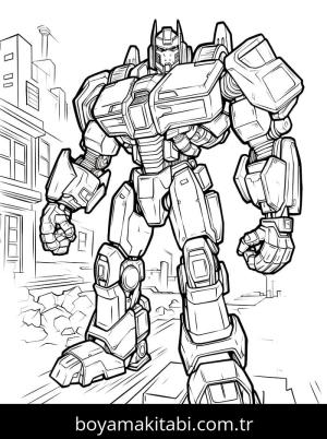 Transformers boyama sayfası – çocuklar için, çizgi film temalı