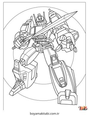 Transformers boyama sayfası – el becerilerini geliştirir, boyama çalışması